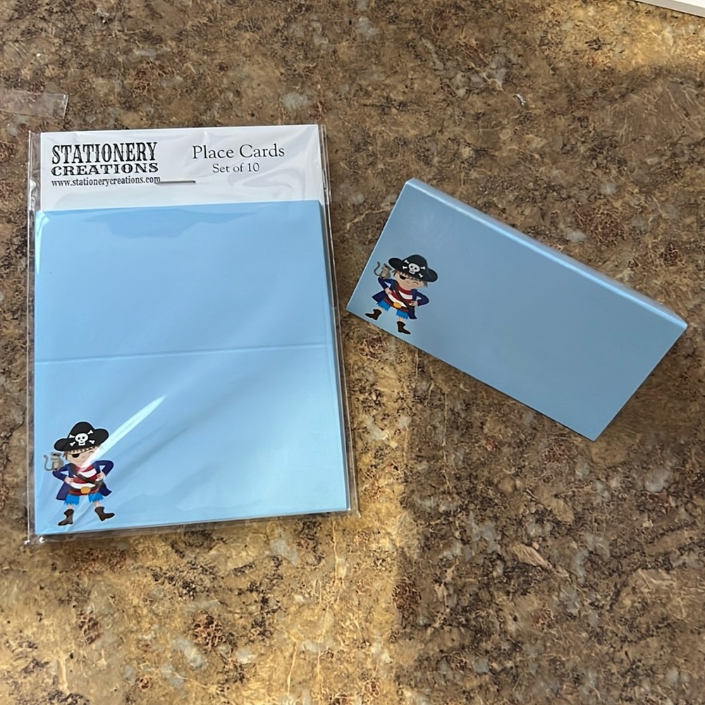 Pirate Boy Blue Place Cards Set of 10
